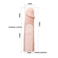 Censan 17cm Ten Rengi 6cm Dolgulu Penis Kılıfı