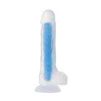 Censan Beyond Mavi Matt Glow Gece Parlayan Dildo, Silikon, Şeffaf, 18 cm