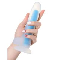 Censan Beyond Mavi Matt Glow Gece Parlayan Dildo, Silikon, Şeffaf, 18 cm