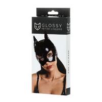 Censan Glossy ANN Deri Kedi Maskesi siyah