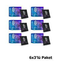 Q REFLECTİVE 3'LÜ KREMLİ TIRTIKLI PREZERVATİF 6'lı Set